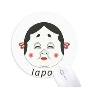 Dıythinker Geleneksel Japon Komik Kadın Maskesi Baskılı Yuvarlak Kaymaz Kauçuk Mouse Pad