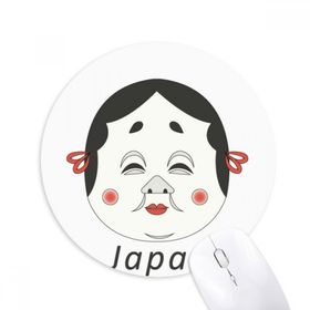 Dıythinker Geleneksel Japon Komik Kadın Maskesi Baskılı Yuvarlak Kaymaz Kauçuk Mouse Pad