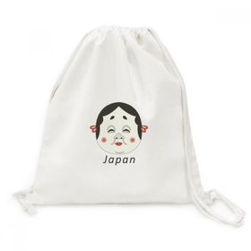 Dıythinker Geleneksel Japon Komik Kadın Maskesi Kanvas İpli Sırt Çantası