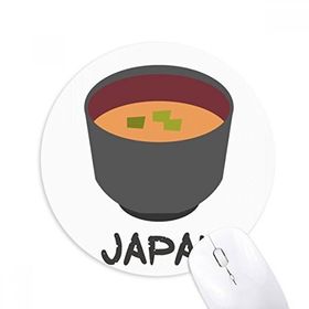 Dıythinker Geleneksel Japon Lezzetli Miso Çorba Baskılı Yuvarlak Kaymaz Kauçuk Mouse Pad