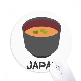 Dıythinker Geleneksel Japon Lezzetli Miso Çorba Baskılı Yuvarlak Kaymaz Kauçuk Mouse Pad
