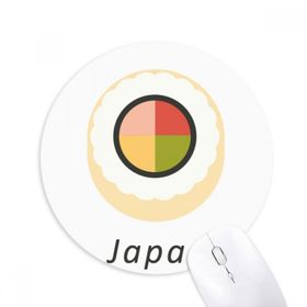 Dıythinker Geleneksel Japon Maki Suşi Baskılı Yuvarlak Kaymaz Kauçuk Mouse Pad