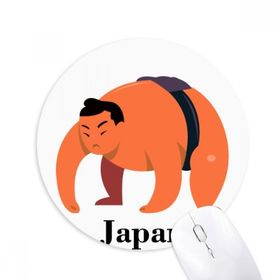 Dıythinker Geleneksel Japon Sumo Güreş Baskılı Yuvarlak Kaymaz Kauçuk Mouse Pad