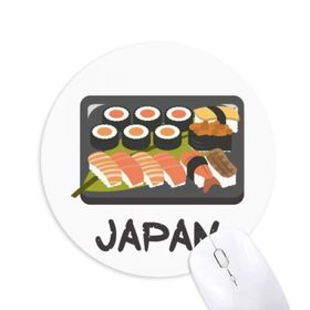 Dıythinker Geleneksel Japon Sushi Kutusu Baskılı Yuvarlak Kaymaz Kauçuk Mouse Pad
