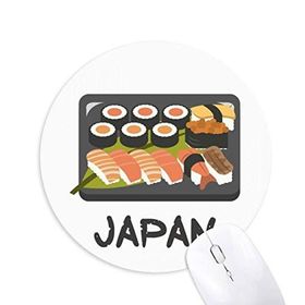 Dıythinker Geleneksel Japon Sushi Kutusu Baskılı Yuvarlak Kaymaz Kauçuk Mouse Pad