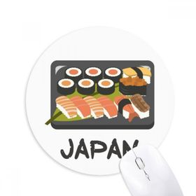 Dıythinker Geleneksel Japon Sushi Kutusu Baskılı Yuvarlak Kaymaz Kauçuk Mouse Pad