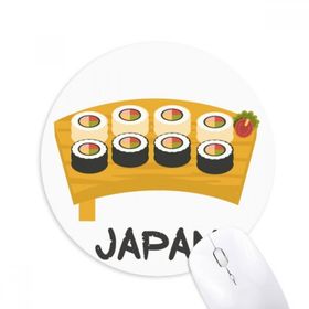 Dıythinker Geleneksel Japon Sushi seti Baskılı Yuvarlak Kaymaz Kauçuk Mouse Pad