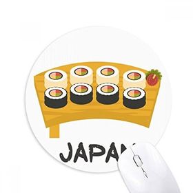 Dıythinker Geleneksel Japon Sushi seti Baskılı Yuvarlak Kaymaz Kauçuk Mouse Pad