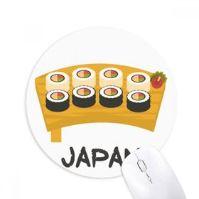 Dıythinker Geleneksel Japon Sushi seti Baskılı Yuvarlak Kaymaz Kauçuk Mouse Pad