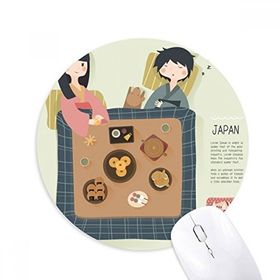 Dıythinker Geleneksel Japon yerel cruisine Baskılı Yuvarlak Kaymaz Kauçuk Mouse Pad
