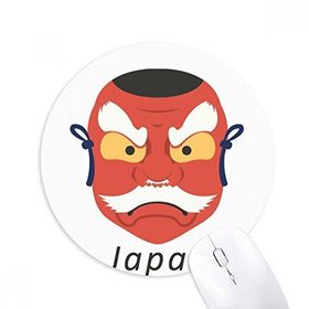 Dıythinker Geleneksel Japon Yerel Hayalet Maskesi Baskılı Yuvarlak Kaymaz Kauçuk Mouse Pad