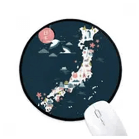 Dıythinker Geleneksel Japon Yerel Özel Harita Yuvarlak Kaymaz Mouse Pad