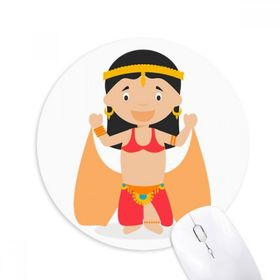 Dıythinker Geleneksel Oryantal Dansçı Çizgi Film Baskılı Yuvarlak Kaymaz Kauçuk Mouse Pad