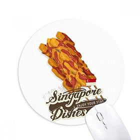 Dıythinker Geleneksel Singapur Satay Baskılı Yuvarlak Kaymaz Kauçuk Mouse Pad