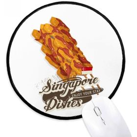 Dıythinker Geleneksel Singapur Satay Yuvarlak Kaymaz Mouse Pad
