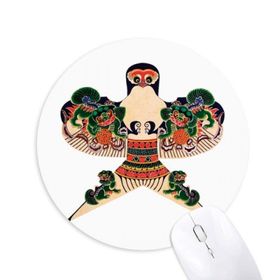 Dıythinker Geleneksel Uçurtma Çin Kültürü Desenli Baskılı Yuvarlak Kaymaz Kauçuk Mouse Pad