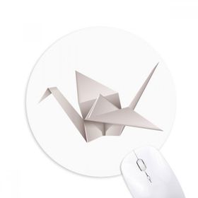 Dıythinker Geometrik Origami Soyut Vinç Desenli Baskılı Yuvarlak Kaymaz Kauçuk Mouse Pad