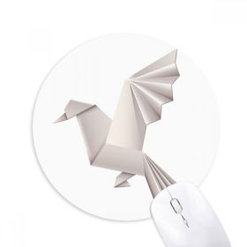 Dıythinker Geometrik Soyut Güvercin Origami Desenli Baskılı Yuvarlak Kaymaz Kauçuk Mouse Pad