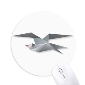 Dıythinker Geometrik Soyut Karga Origami Desenli Baskılı Yuvarlak Kaymaz Kauçuk Mouse Pad
