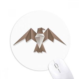 Dıythinker Geometrik Soyut Kartal Origami Desenli Baskılı Yuvarlak Kaymaz Kauçuk Mouse Pad