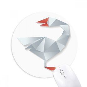 Dıythinker Geometrik Soyut Kaz Origami Desenli Baskılı Yuvarlak Kaymaz Kauçuk Mouse Pad