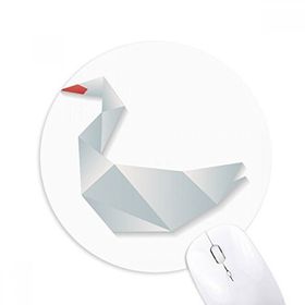 Dıythinker Geometrik Soyut Kaz Origami Desenli Baskılı Yuvarlak Kaymaz Kauçuk Mouse Pad