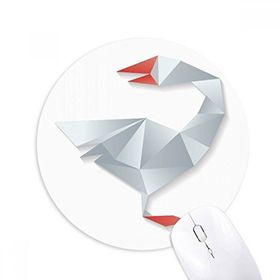 Dıythinker Geometrik Soyut Kaz Origami Desenli Baskılı Yuvarlak Kaymaz Kauçuk Mouse Pad