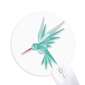 Dıythinker Geometrik Soyut Kuş Origami Desenli Baskılı Yuvarlak Kaymaz Kauçuk Mouse Pad
