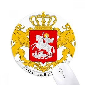 Dıythinker Georgia Ulusal Amblem Ülke Baskılı Yuvarlak Kaymaz Kauçuk Mouse Pad