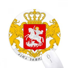Dıythinker Georgia Ulusal Amblem Ülke Baskılı Yuvarlak Kaymaz Kauçuk Mouse Pad