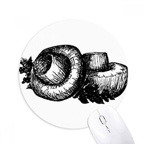 Dıythinker Gerçekçi Mantar Çizgisi İllüstrasyon Desen Baskılı Yuvarlak Kaymaz Kauçuk Mouse Pad