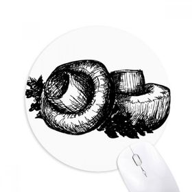 Dıythinker Gerçekçi Mantar Çizgisi İllüstrasyon Desen Baskılı Yuvarlak Kaymaz Kauçuk Mouse Pad