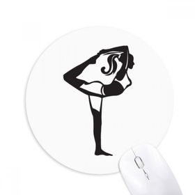 Dıythinker Germe Yoga Kız Silueti Baskılı Yuvarlak Kaymaz Kauçuk Mouse Pad