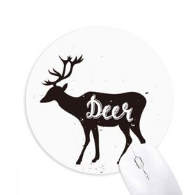 Dıythinker Geyik Siyah ve Beyaz Hayvan Baskılı Yuvarlak Kaymaz Kauçuk Mouse Pad