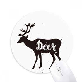 Dıythinker Geyik Siyah ve Beyaz Hayvan Baskılı Yuvarlak Kaymaz Kauçuk Mouse Pad