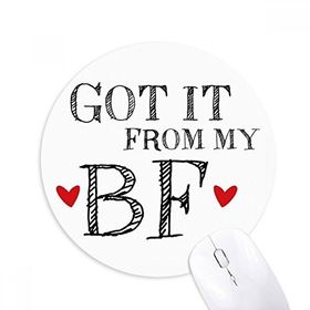 Dıythinker GF It from My BF Sevgililer Günü Baskılı Yuvarlak Kaymaz Kauçuk Mouse Pad