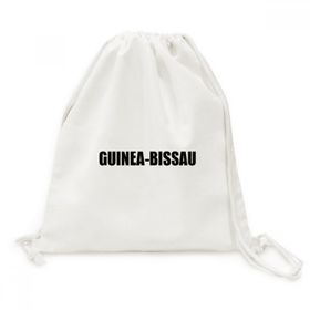 Dıythinker Ginea-Bissau Ülke Adı Siyah Kanvas İpli Sırt Çantası