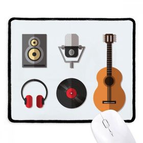 Dıythinker Gitar Kulaklık CD Mikrofon Müzik Deseni Kaymaz Siyah Başlıklı Kenarlar