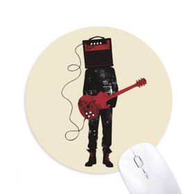 Dıythinker Gitar Müzik Enstrümanları Çılgın Adam Baskılı Yuvarlak Kaymaz Kauçuk Mouse Pad