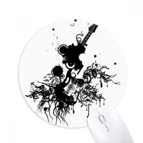 Dıythinker Gitar Müzik Enstrümanları Çılgın Desen Baskılı Yuvarlak Kaymaz Kauçuk Mouse Pad