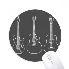 Dıythinker Gitar Müzik Enstrümanları kombinasyonu Gitar Baskılı Yuvarlak Kaymaz Kauçuk Mouse Pad