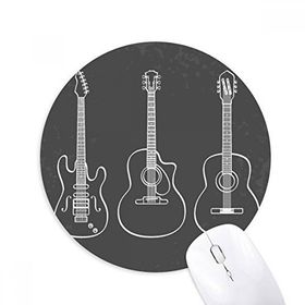 Dıythinker Gitar Müzik Enstrümanları kombinasyonu Gitar Baskılı Yuvarlak Kaymaz Kauçuk Mouse Pad