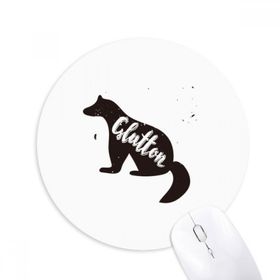 Dıythinker Glutton Siyah ve Beyaz Hayvan Baskılı Yuvarlak Kaymaz Kauçuk Mouse Pad