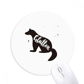 Dıythinker Glutton Siyah ve Beyaz Hayvan Baskılı Yuvarlak Kaymaz Kauçuk Mouse Pad