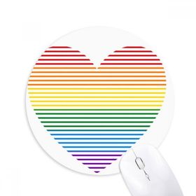 Dıythinker Gökkuşağı Eşcinsel Astarlı Kalp LGBT Baskılı Yuvarlak Kaymaz Kauçuk Mouse Pad