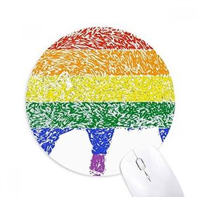 Dıythinker Gökkuşağı Eşcinsel Domuz LGBT Baskılı Yuvarlak Kaymaz Kauçuk Mouse Pad
