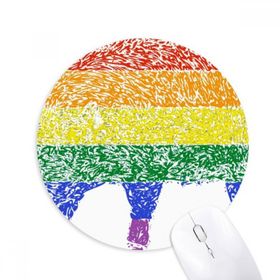 Dıythinker Gökkuşağı Eşcinsel Domuz LGBT Baskılı Yuvarlak Kaymaz Kauçuk Mouse Pad