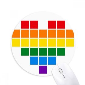 Dıythinker Gökkuşağı Eşcinsel Küçük Kutu Kalp LGBT Baskılı Yuvarlak Kaymaz Kauçuk Mouse Pad