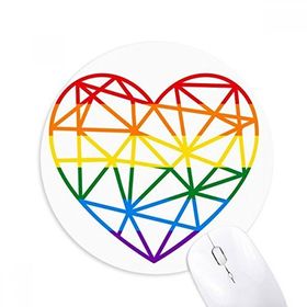Dıythinker Gökkuşağı Eşcinsel Modelleme Kalp LGBT Baskılı Yuvarlak Kaymaz Kauçuk Mouse Pad