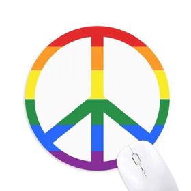 Dıythinker Gökkuşağı Eşcinsel Savaş Karşıtı LGBT Baskılı Yuvarlak Kaymaz Kauçuk Mouse Pad